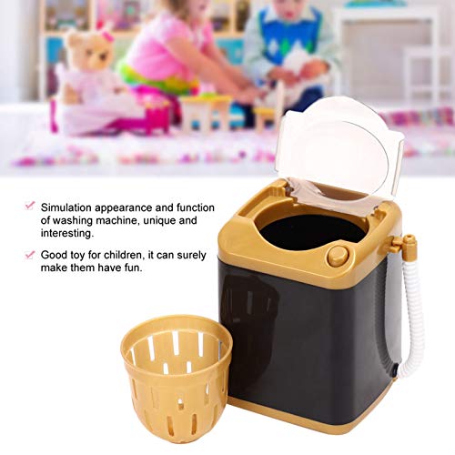 Mini dispositivo limpiador de brochas de maquillaje, lavadora automática eléctrica de plástico, esponja, herramienta cosmética, juguete de limpieza, regalo para niñas(Oro)