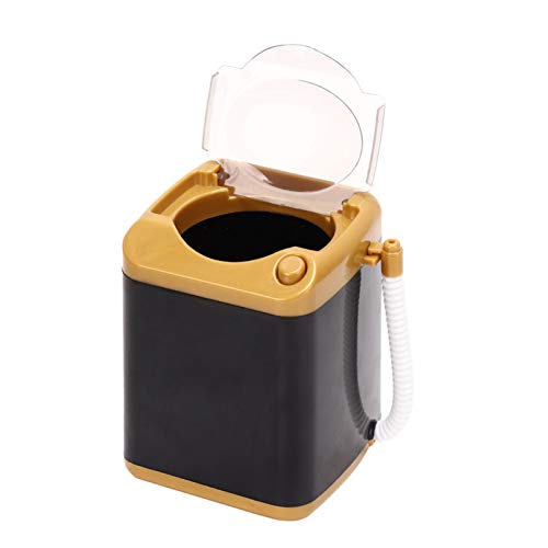 Mini dispositivo limpiador de brochas de maquillaje, lavadora automática eléctrica de plástico, esponja, herramienta cosmética, juguete de limpieza, regalo para niñas(Oro)