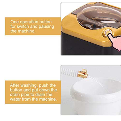 Mini dispositivo limpiador de brochas de maquillaje, lavadora automática eléctrica de plástico, esponja, herramienta cosmética, juguete de limpieza, regalo para niñas(Oro)