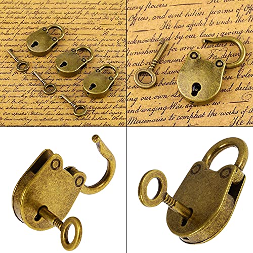 Mini Juego De Candado Candado Pequeño Con Llave Mini Candado Vintage Antiguo Candado En Bronce Antiguo Para Joyero De Equipaje Pequeño, Bolsa De Diario, Decoración De 4 Piezas