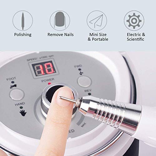 Mini Máquina Eléctrica Taladro Clavo - 35,000RPM Profesional De Uñas Pulido Dispositivos Visualización Alta Definición Digital Salón Y Hogar Pedicura Pulidora Manicura Uñas Acrílicas