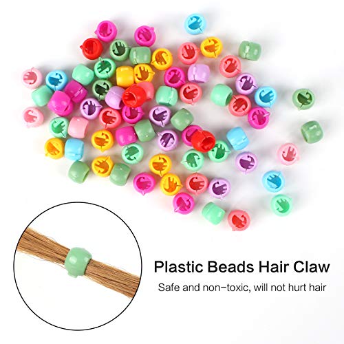 Mini pinza para el pelo con cuentas, 200 pinzas coloridas para el pelo, pinzas para el pelo de plástico, pinzas para el pelo con cuentas para niñas y mujeres, accesorios (color aleatorio)
