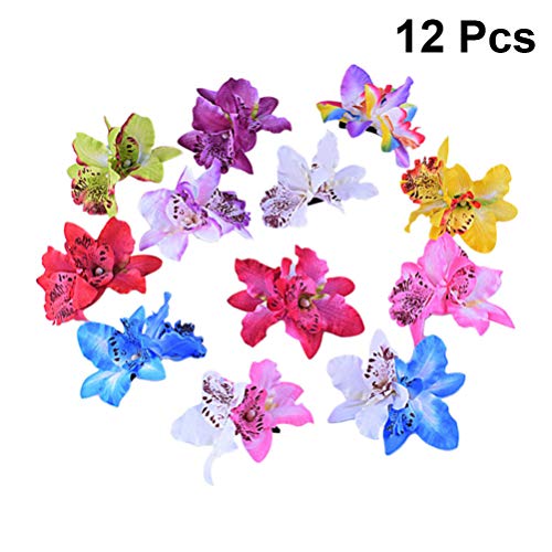 Minkissy 12 Piezas Pinzas para El Cabello de Flores Orquídeas Horquillas Tocado Accesorios para El Cabello Pinza para El Cabello para Mujeres Novia (Colores Mezclados)