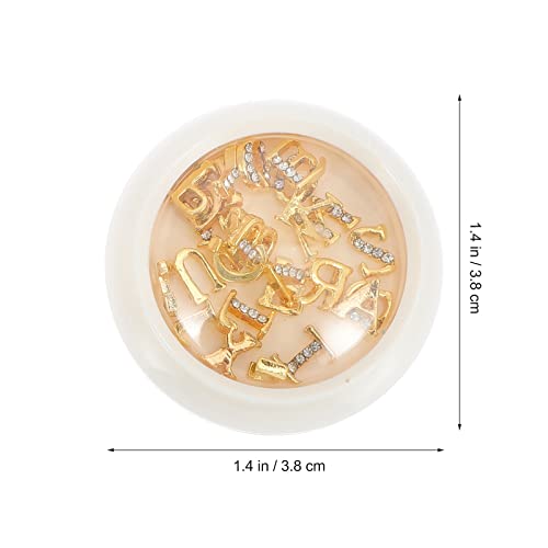 Minkissy 2 Cajas Crystal Letra Charms Nail Art Charms Manicure Diamonds 3D Nail Charms