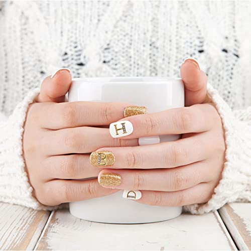 Minkissy 2 Cajas Crystal Letra Charms Nail Art Charms Manicure Diamonds 3D Nail Charms