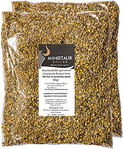 Minotaur Herbs | Auténticas Flores de manzanilla secas | 2 x 500 g (1 Kg) | Té de manzanilla