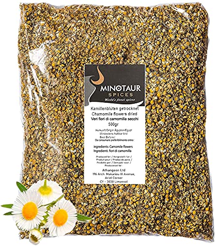 Minotaur Herbs | Auténticas Flores de manzanilla secas | 2 x 500 g (1 Kg) | Té de manzanilla