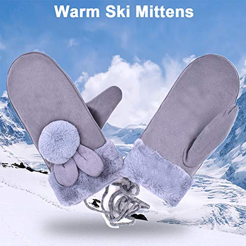 Miotlsy Guantes De Invierno De Señora Calidez de Ante con Guantes Gruesos De Piel Gruesa, Prueba De Viento Al Aire Libre para Esquiar Andar En Bicicleta Acampar Caminar Navidad Regalo de año Nuevo