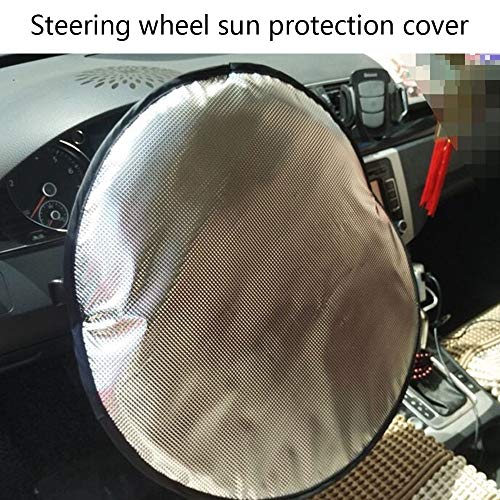 MiOYOOW Protector solar de coche, cubierta de parasol de volante con aislamiento térmico para parabrisas SUV camión furgoneta