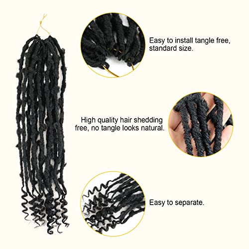 MISHAIR Extensiones de trenzas Negro Crochet Tejido Extensiones de cabello Trenzas marrones Mariposa Locs Crochet Hair Long Afro Peluca Pelo sintético ondulado para trenzas Mujeres Boda 18"