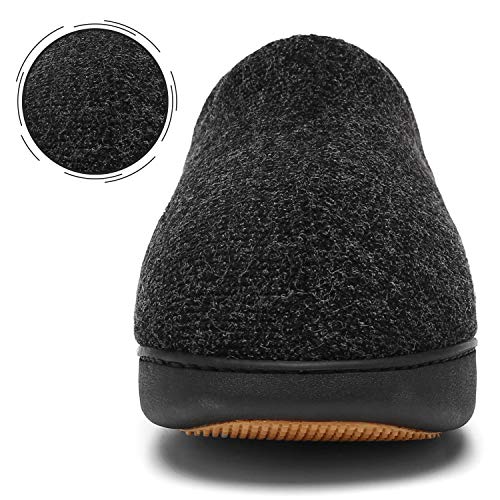 Mishansha Hombre Zapatillas Andar por Casa Al Aire Libre Zapatillas de Felpa Comodos Zapatillas para Andar Antideslizantes Pantuflas, Negro D 43