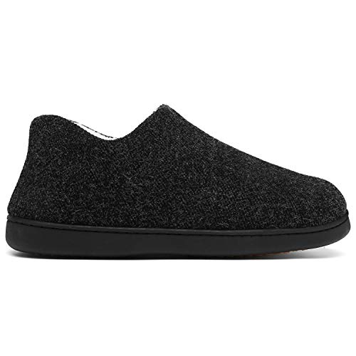 Mishansha Hombre Zapatillas Andar por Casa Al Aire Libre Zapatillas de Felpa Comodos Zapatillas para Andar Antideslizantes Pantuflas, Negro D 43