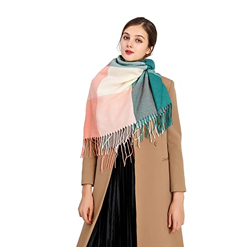Miss Lulu Bufanda Mujer Invierno Caliente Mantas Cozy Pashmina Chal Grande Larga Tartán Enrejado Mantón 200 x 60cm
