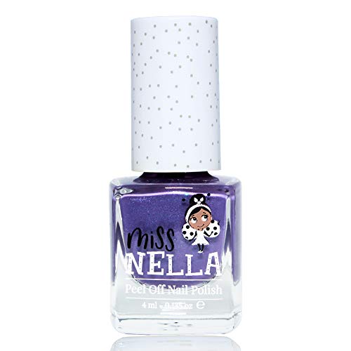 Miss Nella SWEET LAVENDER-Esmalte especial para uñas con brillos para niños, fórmula despegable, a base de agua y sin olor