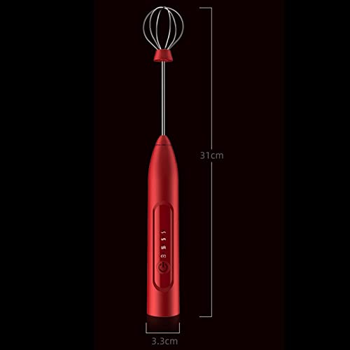 MISS Z Mezclador de mano portátil Leche de mano Leche de huevo Beater Leche Bebida Jugo Batido Batido StrerRerrechAregable Mano Blender (Color : Red, Size : One size)
