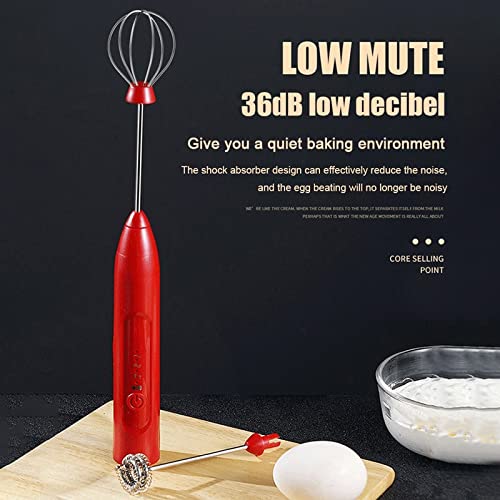MISS Z Mezclador de mano portátil Leche de mano Leche de huevo Beater Leche Bebida Jugo Batido Batido StrerRerrechAregable Mano Blender (Color : Red, Size : One size)