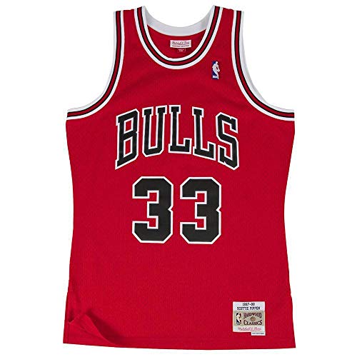 Mitchell&Ness Chicago Bulls Blusa, Rojo (Scarlet), Small para Hombre