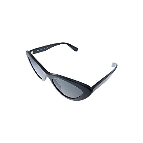 Miu Miu MU 01V 1AB5 Gafas de sol de plástico negro mariposa lente gris