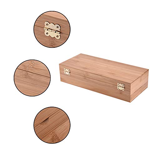 MKNZONE Caja de Aceite Esencial de Madera - 26 Ranuras de Exhibición Cosmética de Bambú Natural, Estante de Presentación Ideal para Perfume y Aceite Perfumado y Esmalte de Uñas