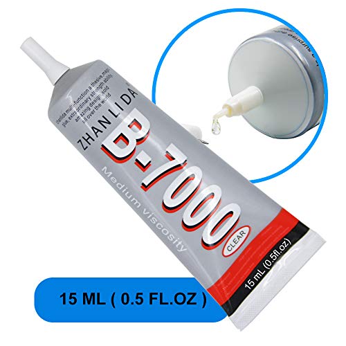 MMOBIEL B-7000 15ml Pegamento/adhesivo industrial multifuncional de alto desempeño semi fluido y transparente Incl. Puntas de precision para un trabajo limpio