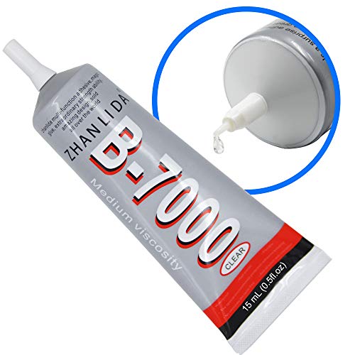 MMOBIEL B-7000 15ml Pegamento/adhesivo industrial multifuncional de alto desempeño semi fluido y transparente Incl. Puntas de precision para un trabajo limpio