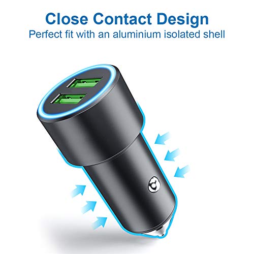 MMOBIEL Carga rápida 3.0 Cargador de Coche Doble Puerto USB Adaptador para el mechero (5V/4.8A/30W) Compatible iPhone 12/11/X, Samsung 20/10, Xiaomi, Huawei, OPPO, OnePlus, Sony etc. (Negro)
