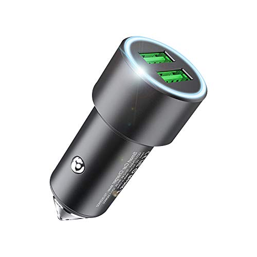 MMOBIEL Carga rápida 3.0 Cargador de Coche Doble Puerto USB Adaptador para el mechero (5V/4.8A/30W) Compatible iPhone 12/11/X, Samsung 20/10, Xiaomi, Huawei, OPPO, OnePlus, Sony etc. (Negro)