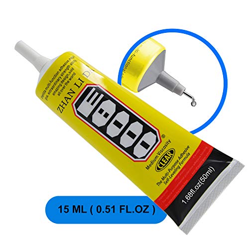 MMOBIEL E-8000 15ml Adhesivo Transparente Semilíquido Multiusos de Alto Rendimiento Industrial con puntas de precisión para un trabajo limpio