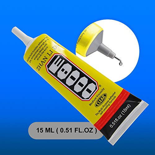 MMOBIEL E-8000 15ml Adhesivo Transparente Semilíquido Multiusos de Alto Rendimiento Industrial con puntas de precisión para un trabajo limpio