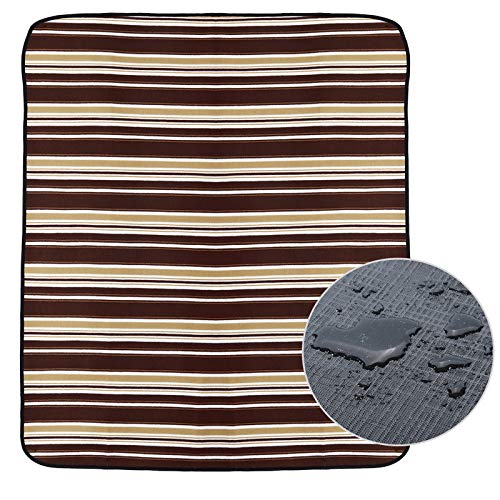 Mochila de picnic para 4 personas, bolsa de almacenamiento con manta de forro polar impermeable y cubiertos, regalo de Navidad para recién casados amantes de la señora (marrón-4)