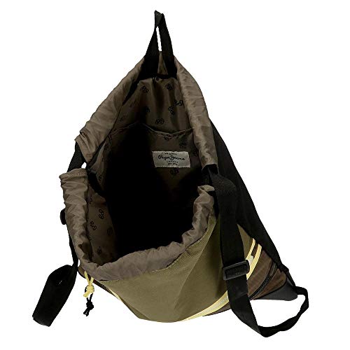 Mochila Saco Pepe Jeans Caden, Verde, 35x46 cm