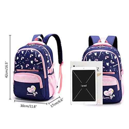 Mochilas Niños Mochila Escolar para Niñas, Mochila Primaria Gran Capacidad Mochila Informal Encantadora Impresa Mochila para Niñas