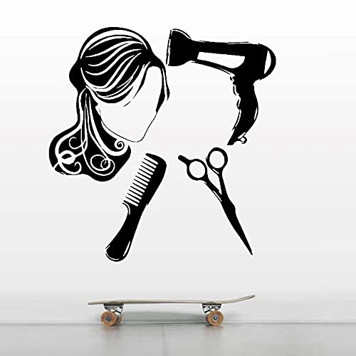 Moda para mujer pvc pegatinas de pared a prueba de agua vida romántica peluquería decoración del hogar calcomanía de arte pegatinas de pared A1 43x44cm