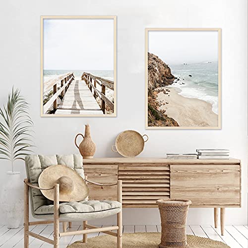 Moderno juego de pósteres Love en beige, playa, juncos, póster de decoración para salón, dormitorio, juego de 6, sin marco, 4 x A3, 2 x A4