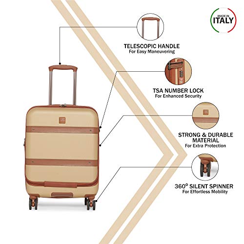 MODO by Roncato Maleta De Cabina 55 Cm Rigida 4 Ruedas Charm, 39/49 Lt - 55x40x20/25 cm, Ligero Extensible Organización Interna Cierre TSA, Cabina Aprobado para Ryanair Easyjet, Garantia 2 Anos