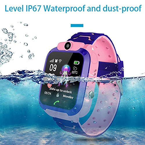 MOGOI Q12 Kids Smart Watch Phone para Niños Estudiante Niños Niñas Smartwatch Impermeable IP6 1.44 Pulgadas Cristal Táctil Pulsera Deportiva con Posición Tracker Marcador Juegos De Alarma