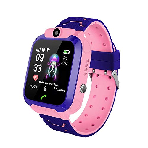 MOGOI Q12 Kids Smart Watch Phone para Niños Estudiante Niños Niñas Smartwatch Impermeable IP6 1.44 Pulgadas Cristal Táctil Pulsera Deportiva con Posición Tracker Marcador Juegos De Alarma