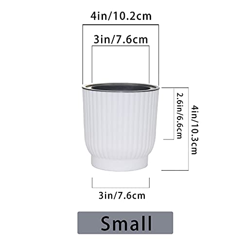 MOHENA Macetas de riego automático de 10cm con Cuerda Contton para Plantas de Interior, macetas de plástico para Todas Las Plantas de la casa, Flores, violetas africanas, Paquete Azul de 6