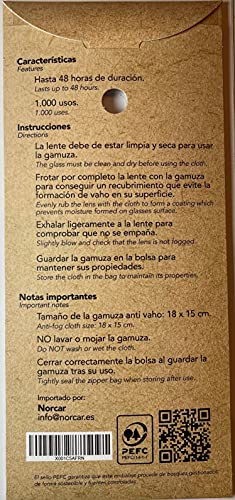 Molbra ® Gamuza Premium Microfibra Anti-Vaho - 48 Horas de Efecto y 1.000 Usos - Sin Líquidos Adicionales - Libre de P.F.O.A. - Reach Compliance (UE) - Nueva Fórmula 2021.