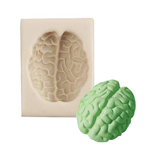 Molde de silicona de Halloween simulación de órganos humanos resina cerebro polímero arcilla molde Chocolate galleta Fondant decoración de pasteles herramienta para hornear