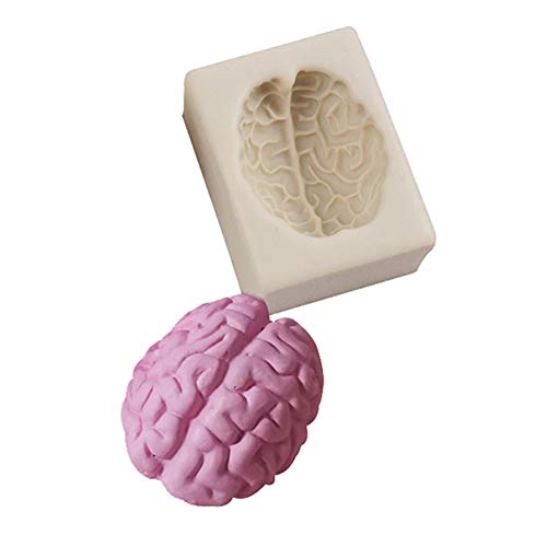 Molde de silicona de Halloween simulación de órganos humanos resina cerebro polímero arcilla molde Chocolate galleta Fondant decoración de pasteles herramienta para hornear