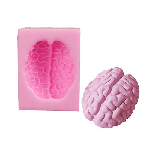 Molde de silicona de Halloween simulación de órganos humanos resina cerebro polímero arcilla molde Chocolate galleta Fondant decoración de pasteles herramienta para hornear