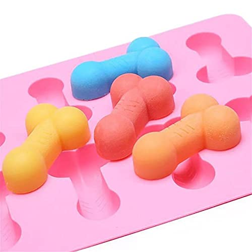 Molde de silicona reutilizable para el pene, herramienta para hornear molde de hielo para pastel de chocolate de 8 cavidades para hacer bombas de chocolate caliente, gelatina de pastel