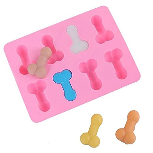 Molde de silicona reutilizable para el pene, herramienta para hornear molde de hielo para pastel de chocolate de 8 cavidades para hacer bombas de chocolate caliente, gelatina de pastel