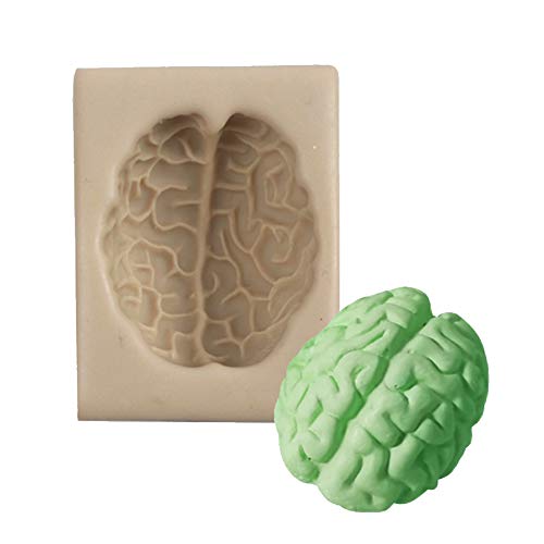 Molde de silicona XLZSP 3D simulación de órganos humanos galleta de chocolate corazón cerebro molde de fondant arcilla polimérica yeso molde de hielo herramienta de decoración para hornear