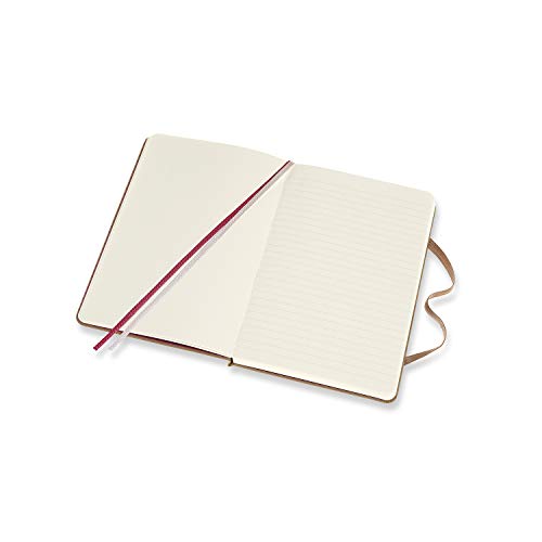 Moleskine - Cuaderno Clásico con Páginas Lisa y de Rayas, Tapa Dura en Tela y Goma Elástica, Color Marrón Kraft, Tamaño Medio 11.5 x 18 cm, 192 Páginas
