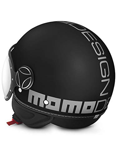 MOMO Design Casco Classic color negro mate/plata, talla L