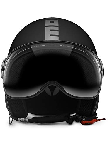 MOMO Design Casco Classic color negro mate/plata, talla L