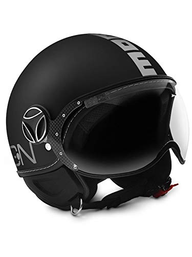MOMO Design Casco Classic color negro mate/plata, talla L