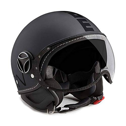 MOMO Design FGTR EVO – Casco Demi Jet - Color titanio frost/negro - Talla ML (58/59 cm)